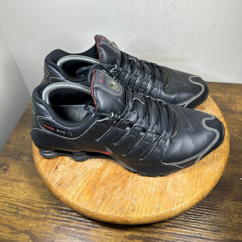 Nike Shox NZ Black Red Silver Mens Running Shoes 378341-017 Size 11.5 AS IS
